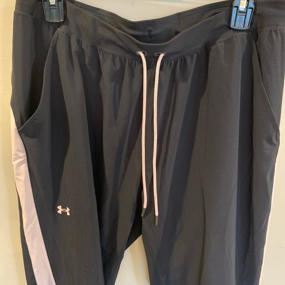 Under Armour Sweatpants Joggers Loose Large Black White Pink - Picture 3 of 8